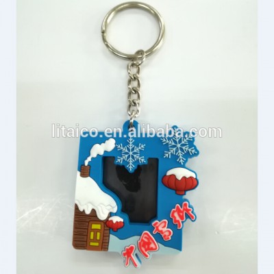 Soft PVC Mini Keychain Photo Frame Custom Shape Keychain