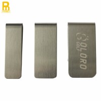 Wholesale no mold fee stainless steel metal money clip with laser custom logo