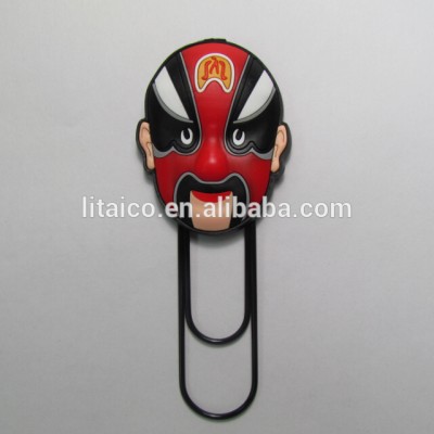 Chinese Style Peking Opera Face Soft PVC Paper Clip Character Bookmark