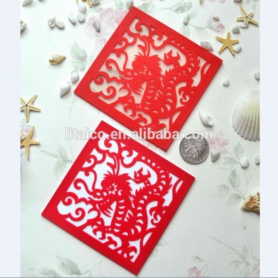 Cheap Silicon Cup Mat, Red Rubber Soft PVC Coaster