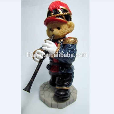 Resin Craft Carved Artificial Creative Music Bear Figurines