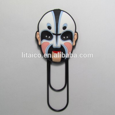 Chinese Style Soft PVC Paper Clip Rubber Character Bookmark