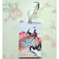 Peacock design silicone baggage rubber luggage tag with strap