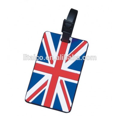 National flags design rubber luggage tag loop