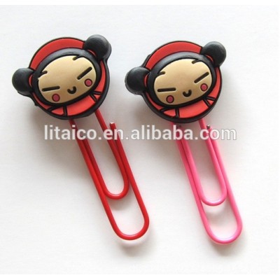 Custom Cartoon Soft Silicone PVC Bookmark Paper Clips