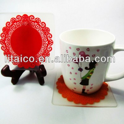 Design square cup mat, custom rubber coaster