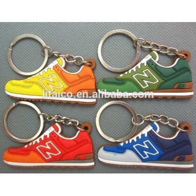 promotional embossed 3D running shoe pvc rubber keychain