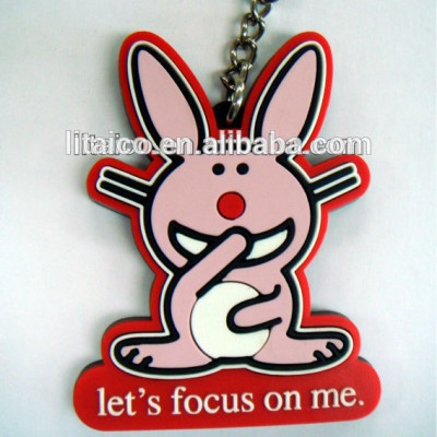 Fashion cute animal shape soft pvc rubber keychain