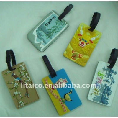 Custom shape travel baggage PVC luggage tag