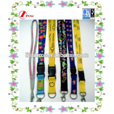 High quality customized colorful polyester lanyard with buckle