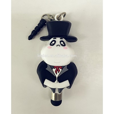 Panda mobile phone plastic silicone dust plug